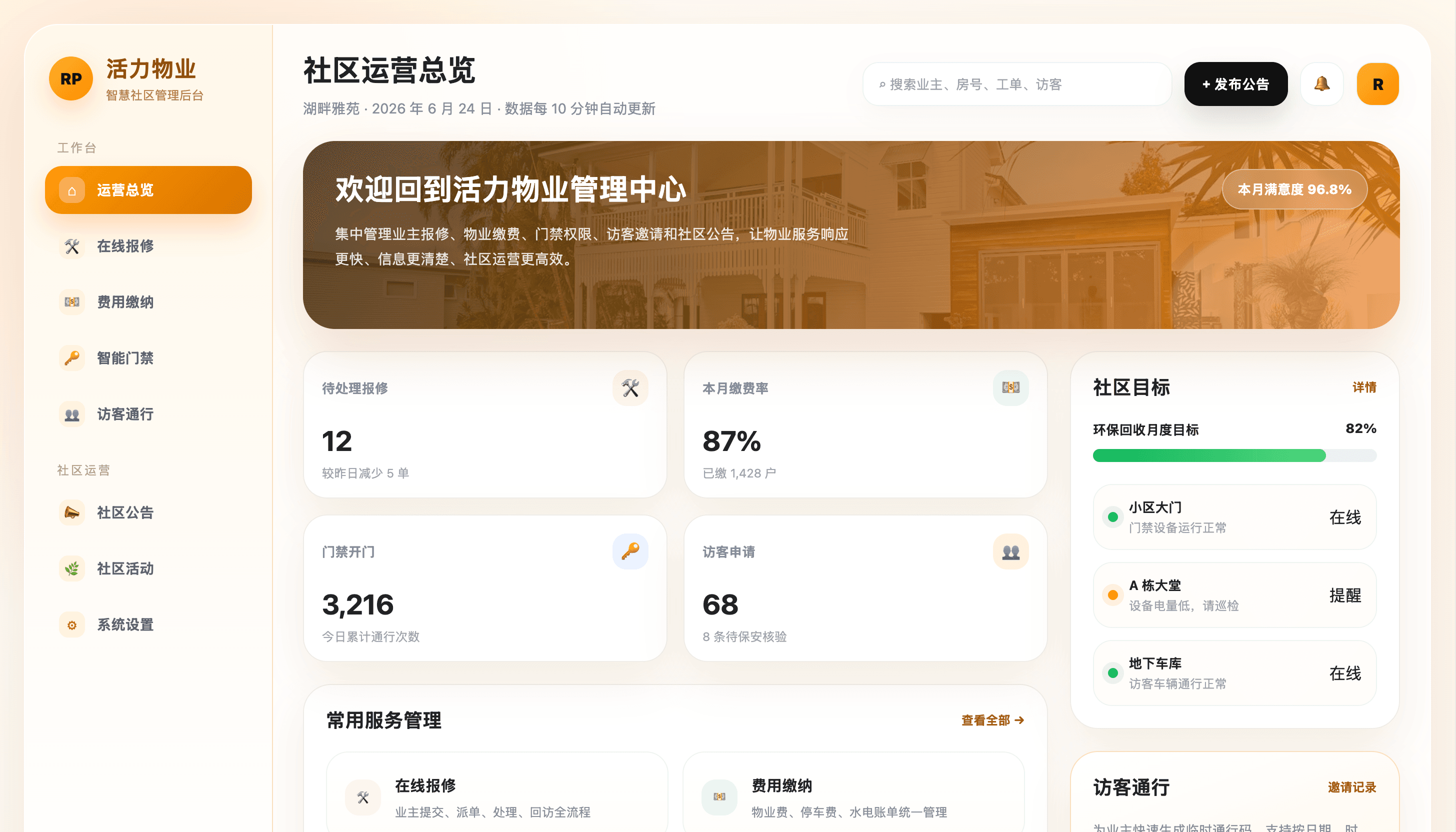 物业后台管理系统 后台管理系统案例封面